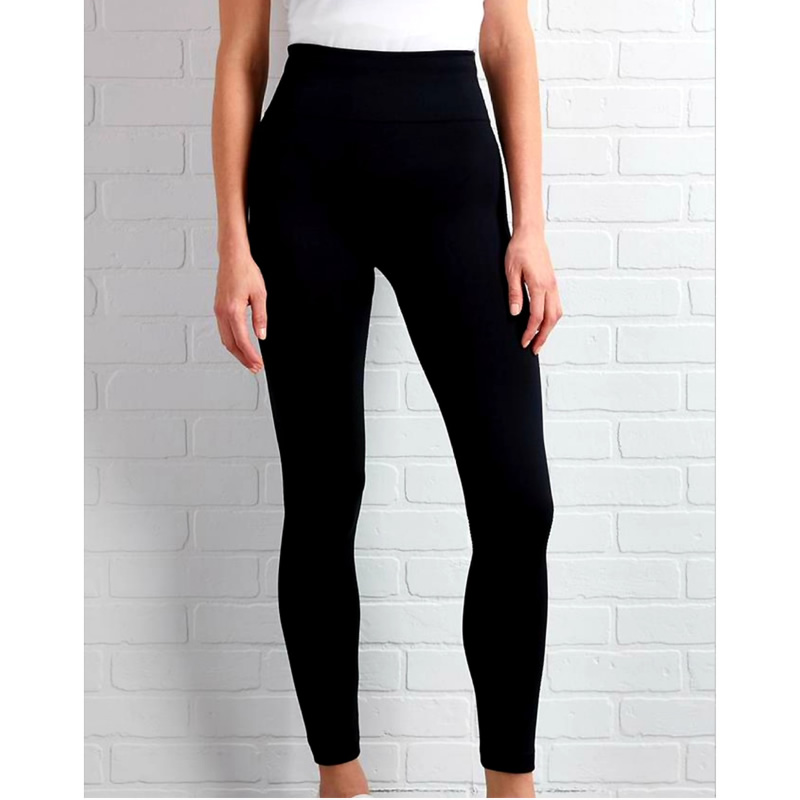 Solid Black High Waist Fleece Lined Leggings